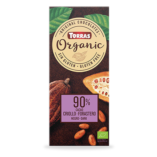 Chocolate Orgánico Negro 90% Cacao Criollo (100 g) Torras