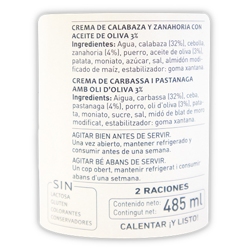 Crema Calabaza y Zanahoria (485 ml) Ferrer