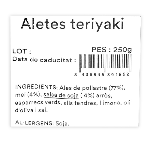 Ales Teriyaki (250 g) Mas el Guiu 