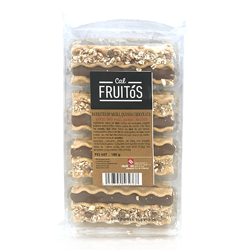 Barretes de muesli, quinoa i xocolata (180 g) Cal Fruitós