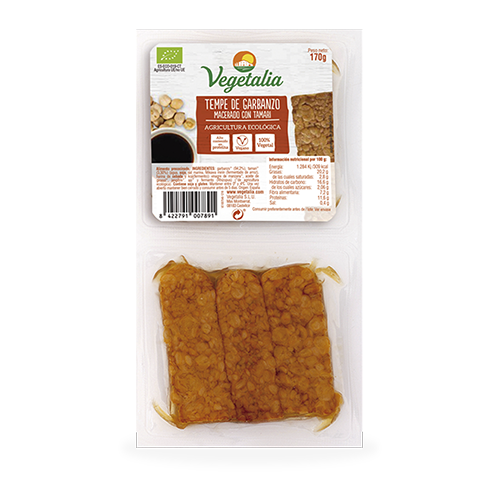 Tempeh de Garbanzos Macerado con Tamari Bio (170 g) Vegetalia