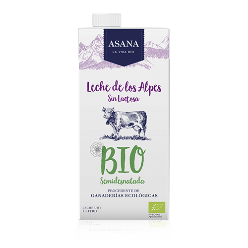 Leche de los Alpes Semi sin Lactosa Bio (1 l) Asana