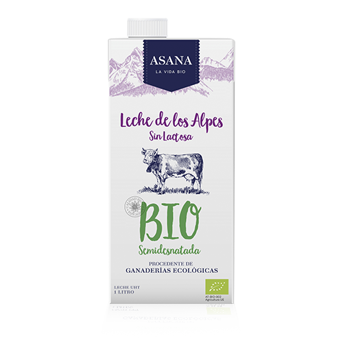 Llet dels Alps Semi sense Lactosa Bio (1 l) Asana