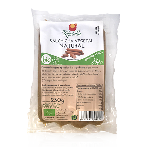 Salsitxa Vegetal Natural Bio (230 g) Vegetalia