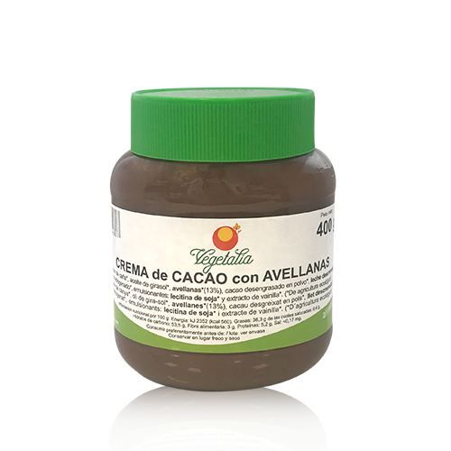 Crema de Cacau amb Avellanes Bio (400 g) Vegetalia