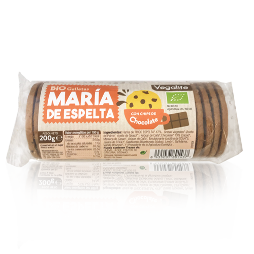 Galetes Maria d'Espelta amb Xocolata Bio (200 g) Vegalife