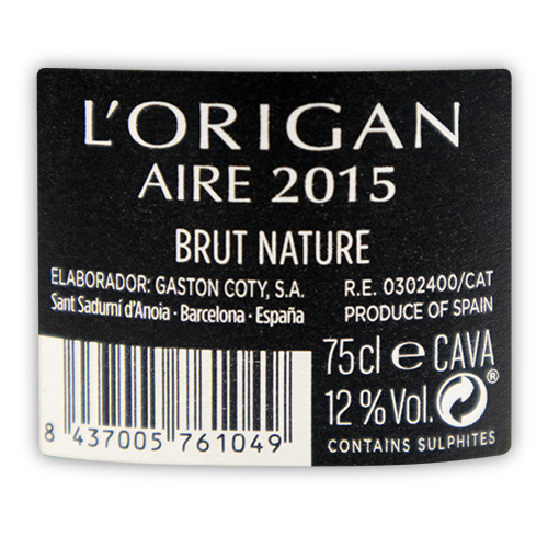 Cava Aire Brut Nature 2015 (D.O. Cava)