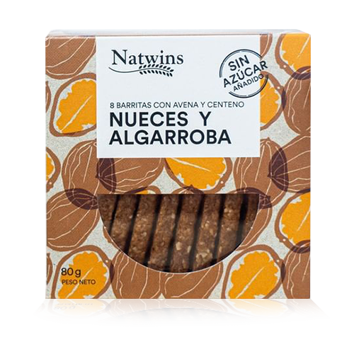 Barreta de Civada amb Nous i Garrofa (80 g) Natwins