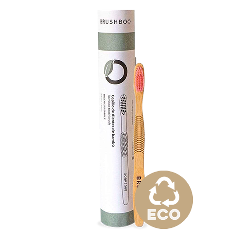 Cepillo Dental de Bambú Rosa Brushboo