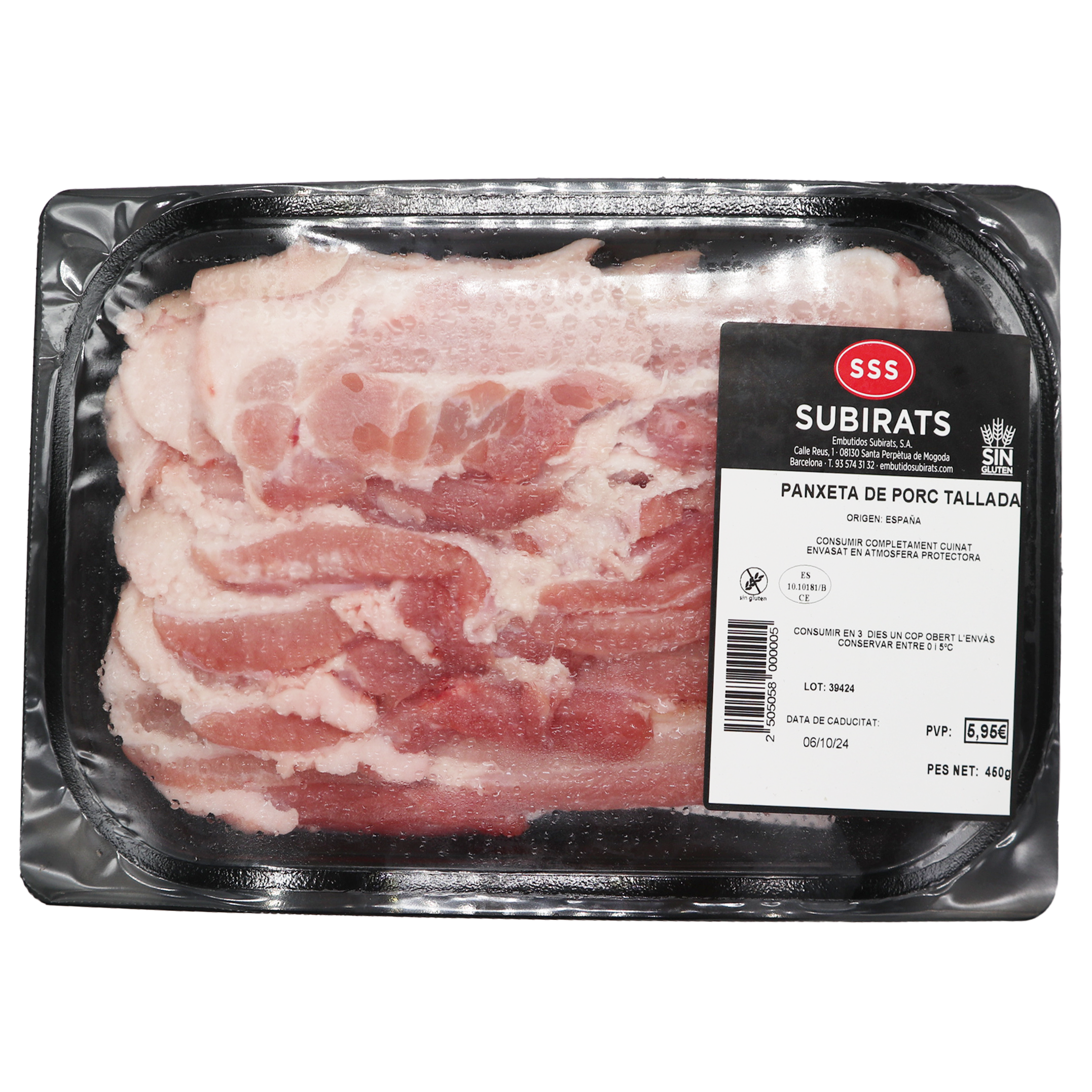 Panxeta Tallada de Porc (450g) Subirats