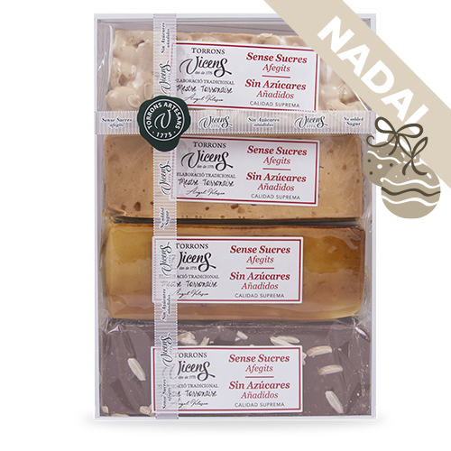 Estuche 4 Turrones Sin Azúcares (4x80 g) Vicens