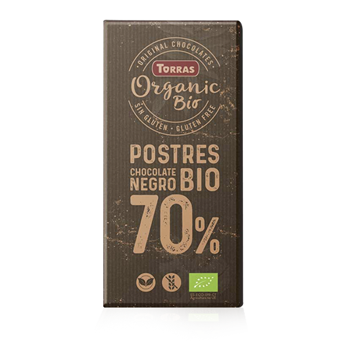 Chocolate Orgánico Negro 70% Cobertura Postres (200 g) Torras