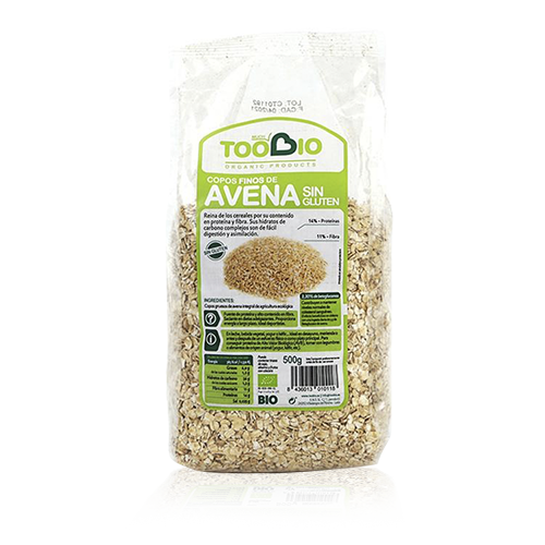 Copos de Avena Finos S/Gluten Bio 500g Toobio 
