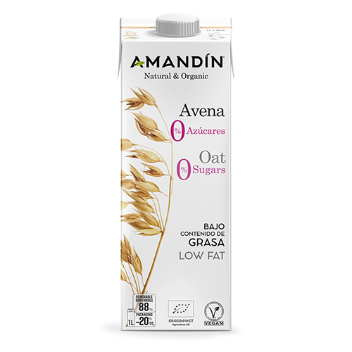 Bebida de Avena 0% Azúcares Bio 1L Amandin