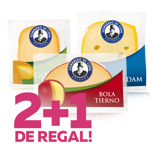 2+1 de regal Formatge Sombrero de Copa (Edam, Gouda, Maasdam)