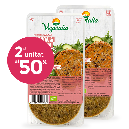 Pack 2u. Vegeburguer Llenties i Quinoa Bio (160 g) Vegetalia 