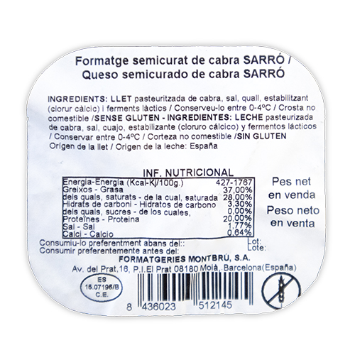 Queso de Bufala Semicurado Sarró Montbrú (Al Corte)