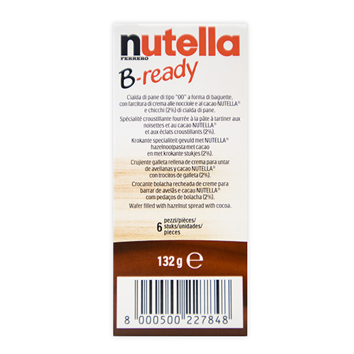 Barritas B-ready 6u Nutella