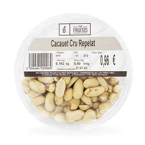 Cacauet Cru Repelat Safata 160g