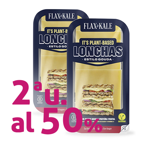 Pack 2u. Formatge Vegà Rodanxes Gouda 100g Flax&Kale