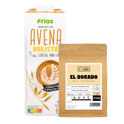 Pack Barista (Café d'Especialitat en Gra El Dorado 250g + Beguda de Civada Barista)