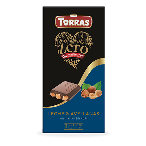 Xocolata Zero Llet i Avellanes de Reus 150g Torras