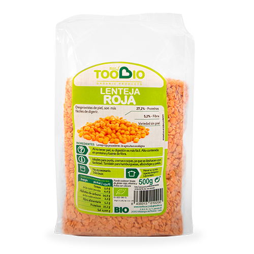 Llenties Vermelles 500g Toobio