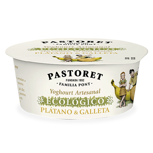 Iogurt Artesà Plàtan i Galeta 125g Bio Pastoret