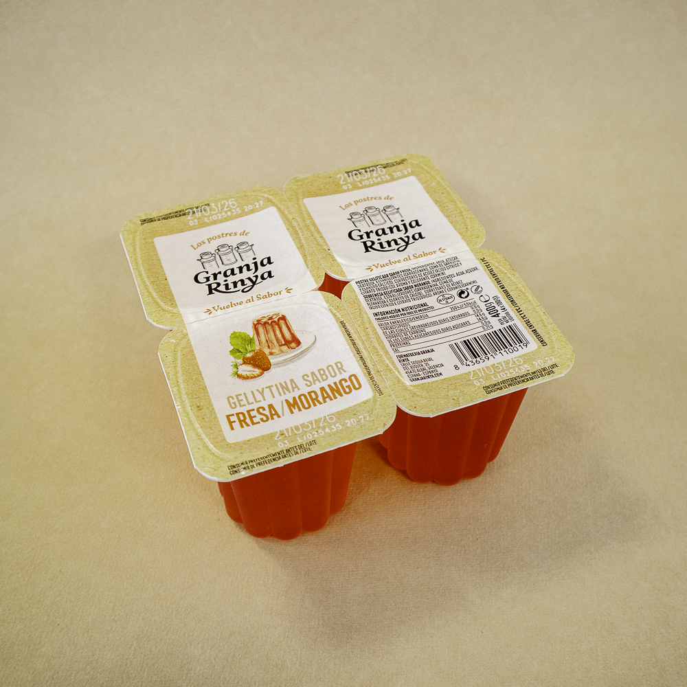 Gelly Tina Fresa Pack 4u x100g Granja  Rinya