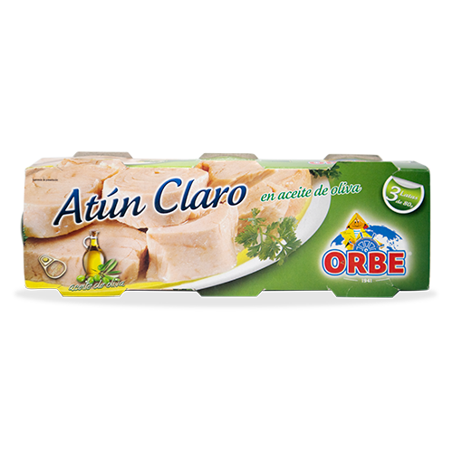 Atún Claro con Aceite de Oliva Pack 3u Orbe 