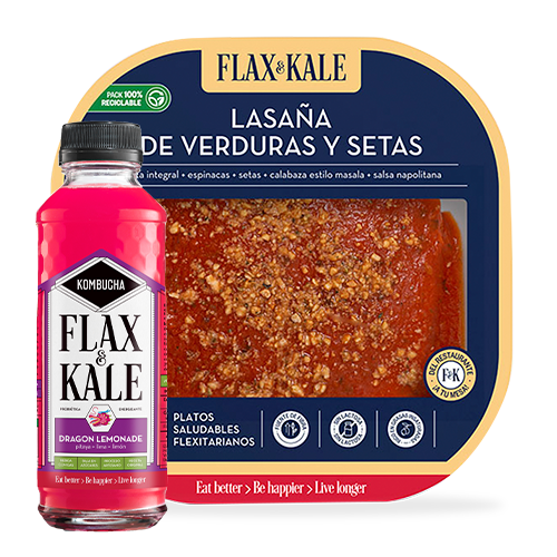 Pack Lasaña Vegana + Kombucha Dragon Lemonade Flax & Kale 