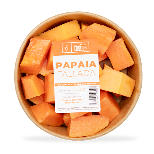 Papaya Cortada Bandeja 500g