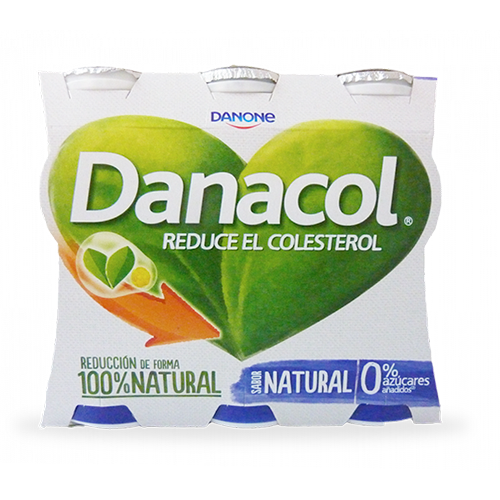 Yogur Líquido Danacol Natural Pack 6x100g Danone