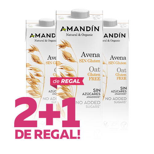 Pack 2+1 de Regalo Bebida de Avena Sin Gluten Bio (1 L) Amandin