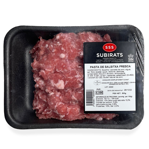 Preparat de Carn de Porc Fresca Subirats 500g
