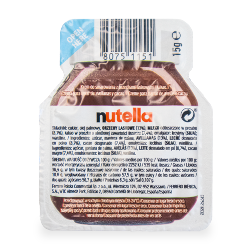 Crema Cacao y Avellanas 15g Nutella