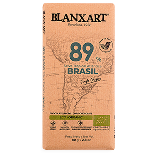 Chocolate Premium Negro 89% Brasil Bio 80g Blanxart