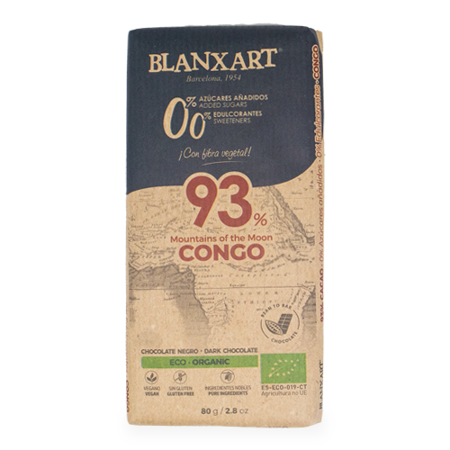 Chocolate S/Azúcares Negro 93% Congo Bio 80g Blanxart