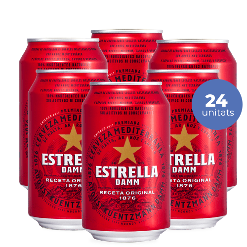 Cerveza Estrella Damm Lata 33cl - Pack 24