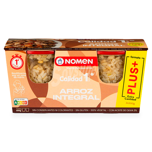 Got Vidre Arròs Integral PLUS 2x200g Nomen