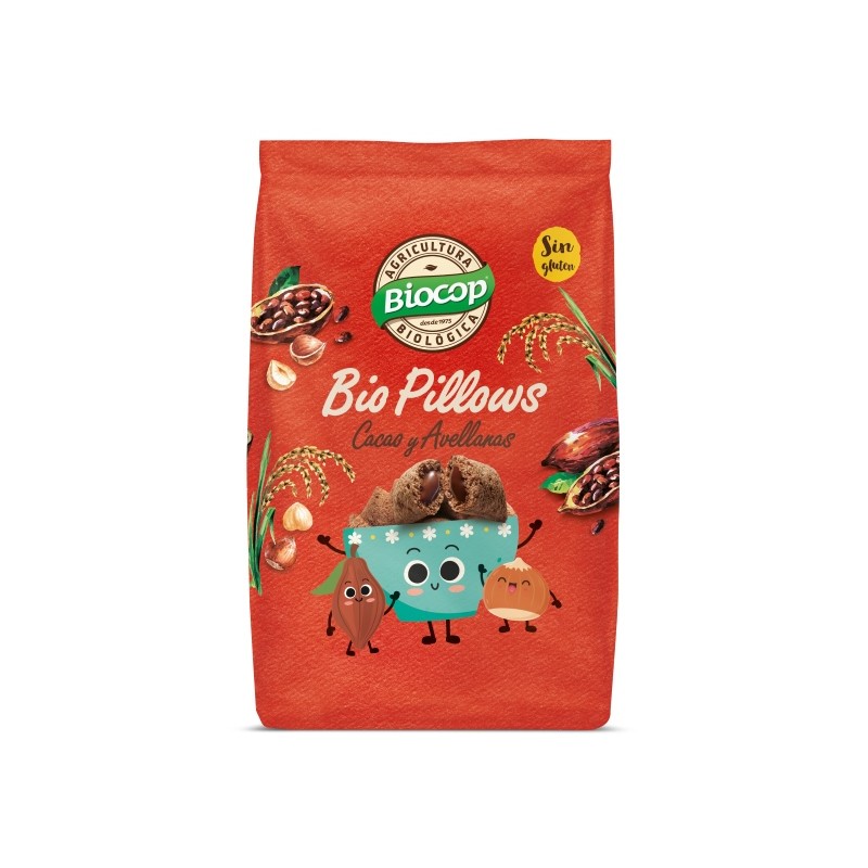 Bio Pillows Cacao y Avellanas Bio 300g Biocop