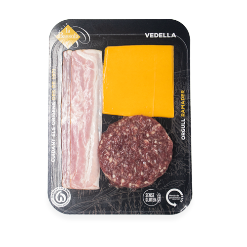 Hamburguesa Cheddar i Bacon 200g La Bassola Buit