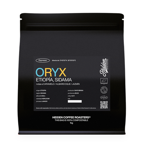 Café de Especialidad en Grano Oryx (Etiopía) 1kg Hidden Coffee Roasters