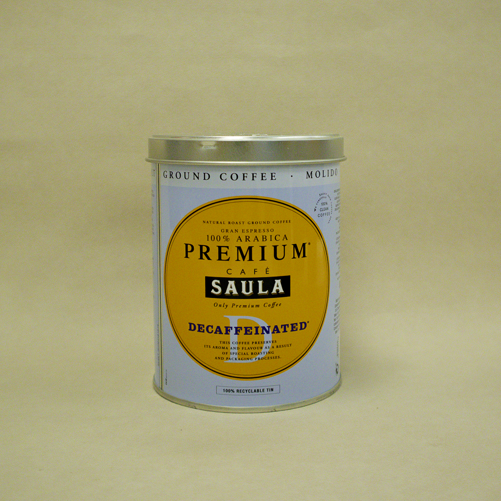Cafè Mòlt Gran Espresso Premium Descafeïnat Llauna 250g Saula