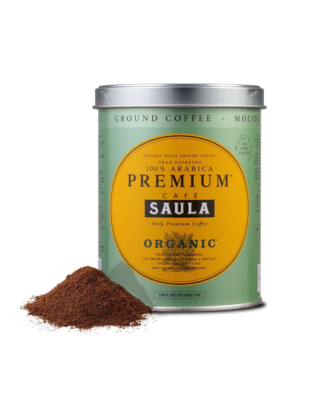 Café Molido Gran Espresso Premium Bio Lata 250g Saula