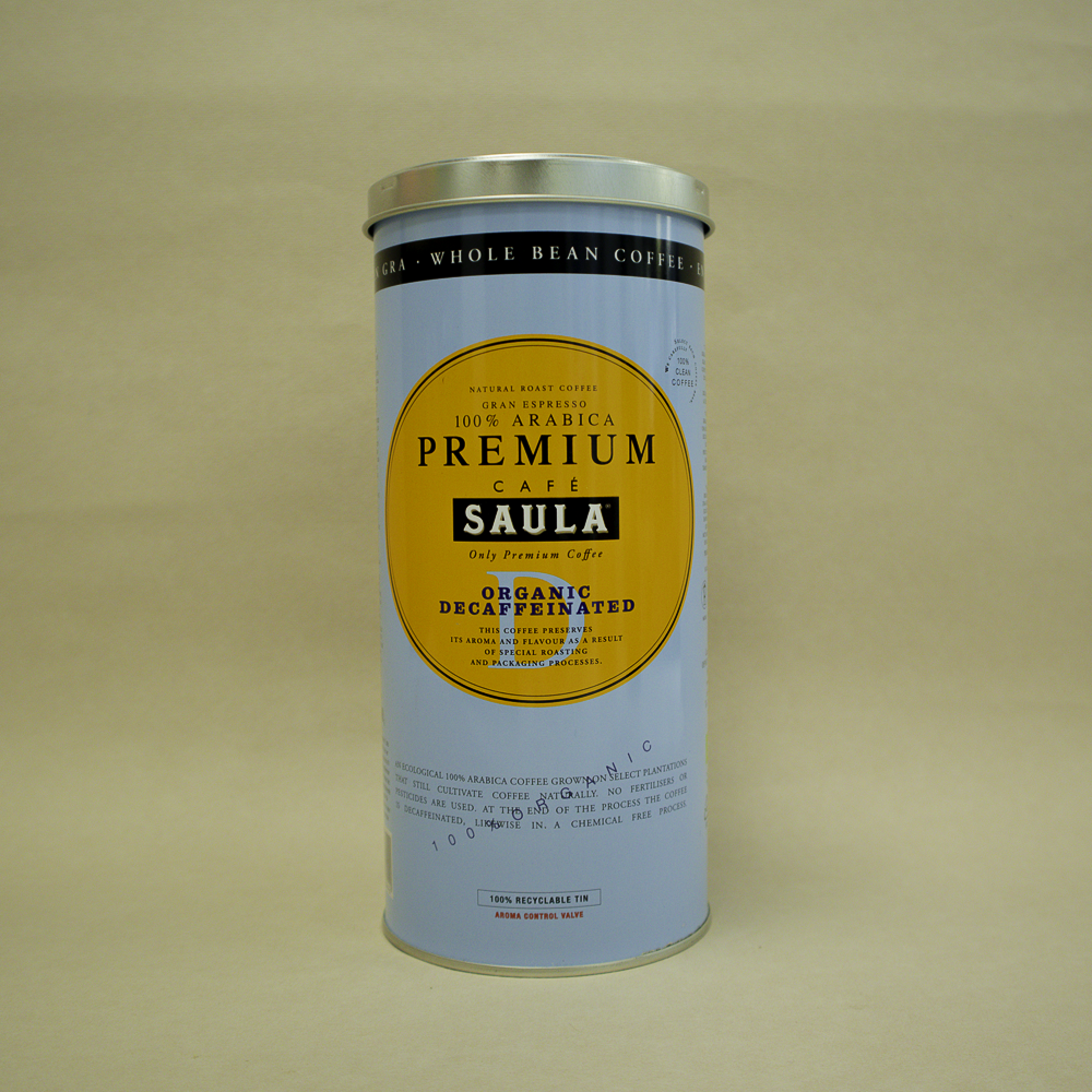 Cafè Gra Gran Espresso Premium Descafeïnat Bio Llauna 500g Saula