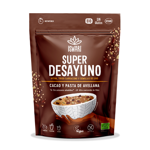 Super Desayuno Cacao y Avellanas Bio 360g Iswari