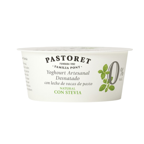 Iogurt Natural Desnatat amb Stevia 125g Pastoret