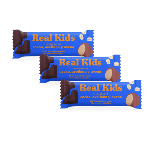 Pack 3 Barritas Real Kids Cacao y Avellanas