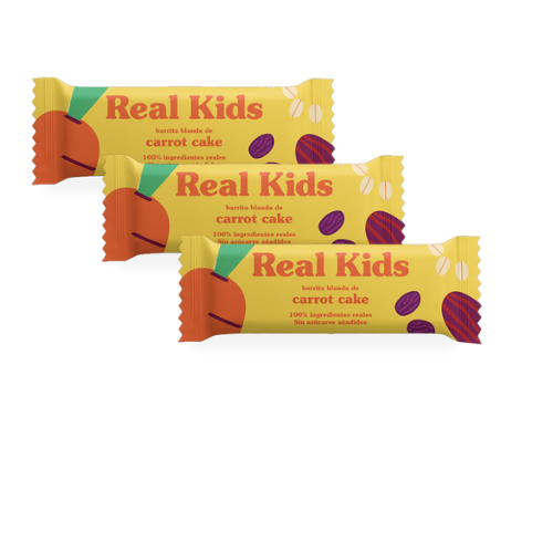 Pack 3 Barrita Infantil Carrot Cake 30g Real Kids